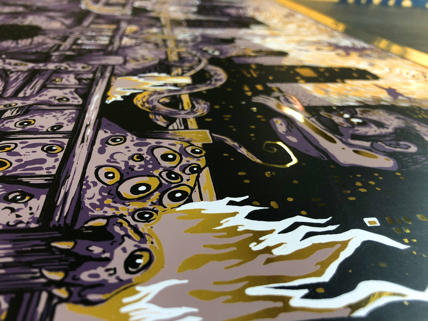 NIN Gig Poster (Gold Mirror AP Edition of 15) Print James R. Eads
