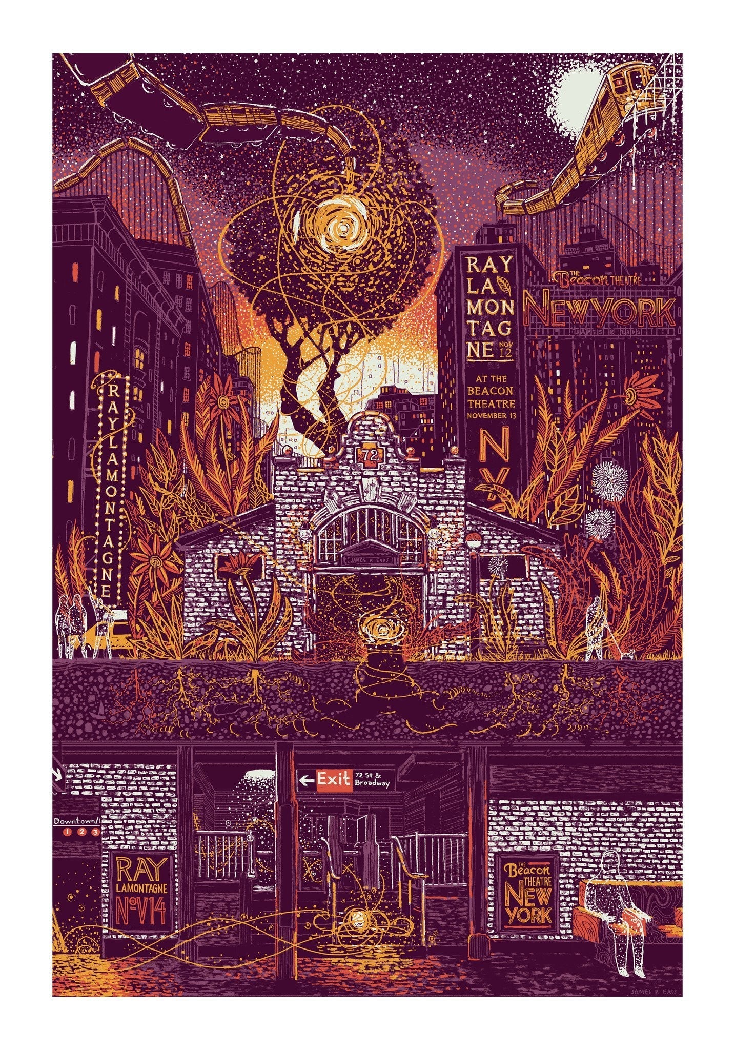 Ray LaMontagne NYC (Full set of 3) Print James R. Eads