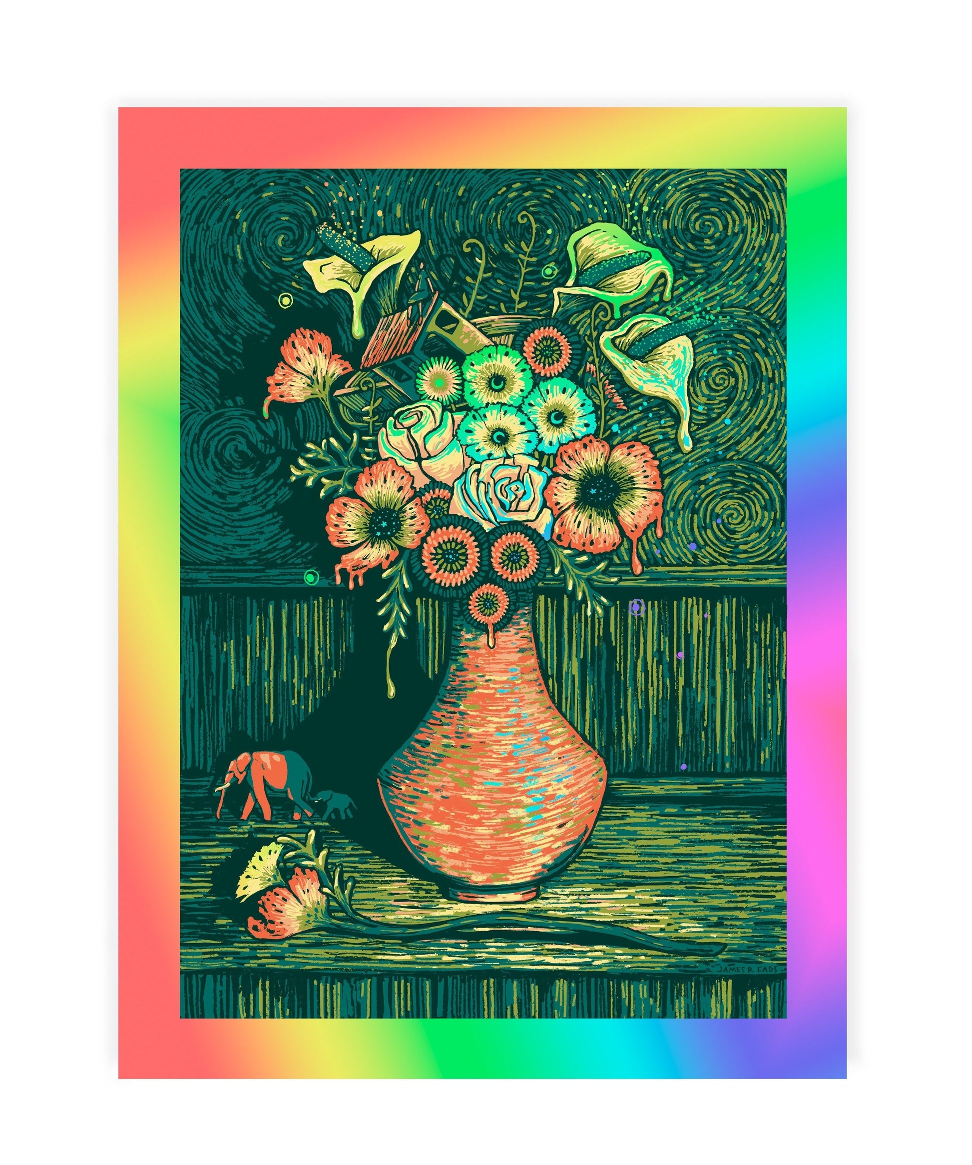 Flowers for Dreamers (Rainbow Foil MP) Print James R. Eads 