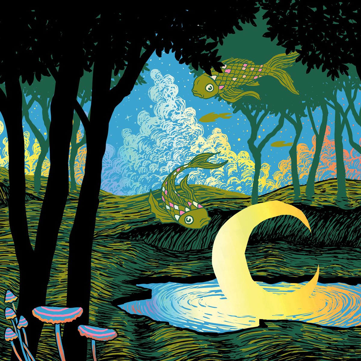 Moon Pools and Rifts (Rainbow Foil Edition) Print James R. Eads 