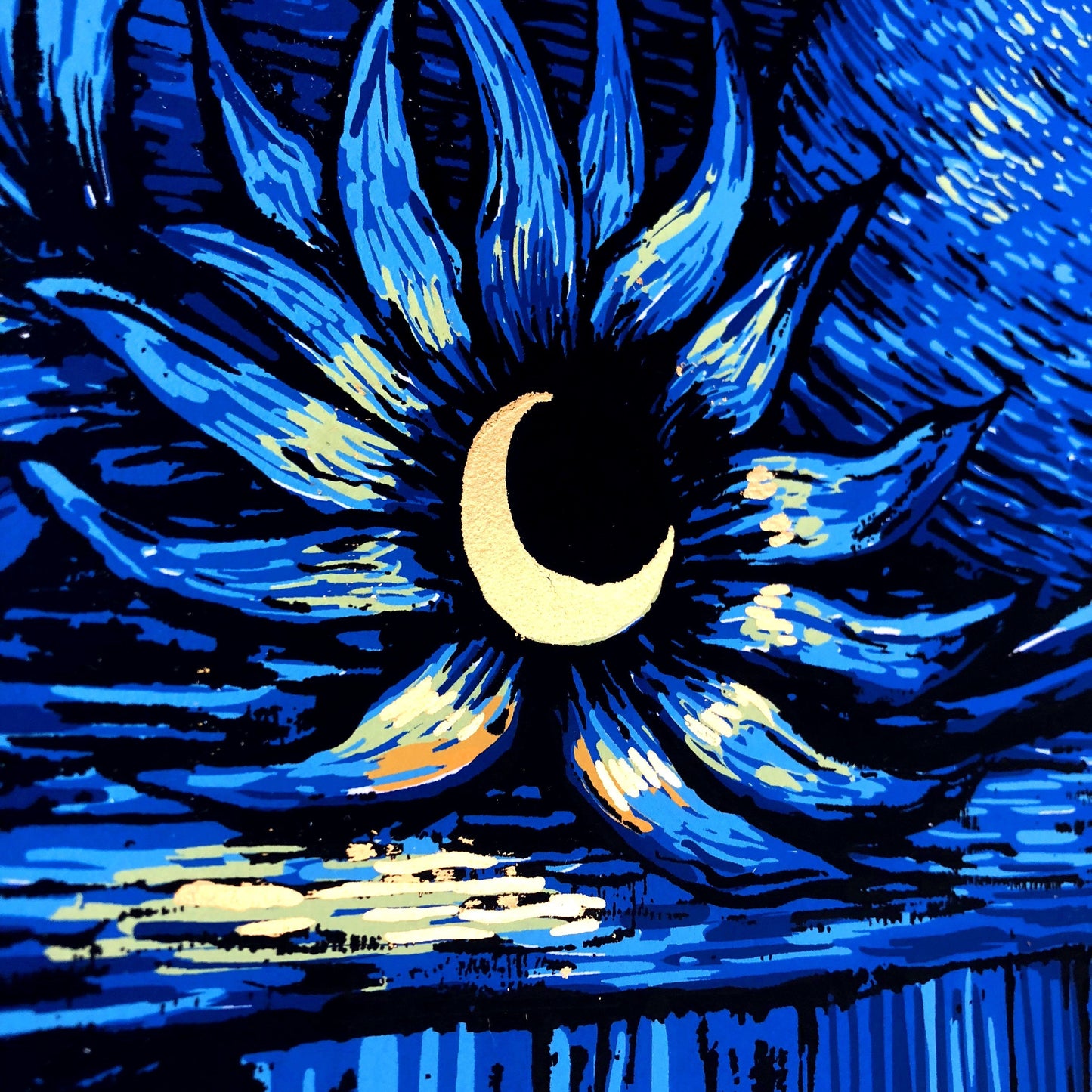 Moonflowers for Time Travelers (24K Gold Leaf MP) Print James R. Eads