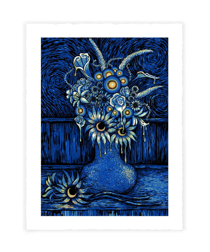 Moonflowers for Time Travelers (24K Gold Leaf MP) Print James R. Eads