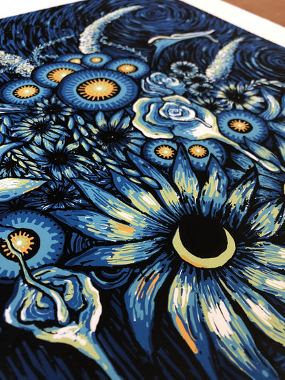 Moonflowers for Time Travelers (Rainbow Foil MP) Print James R. Eads 
