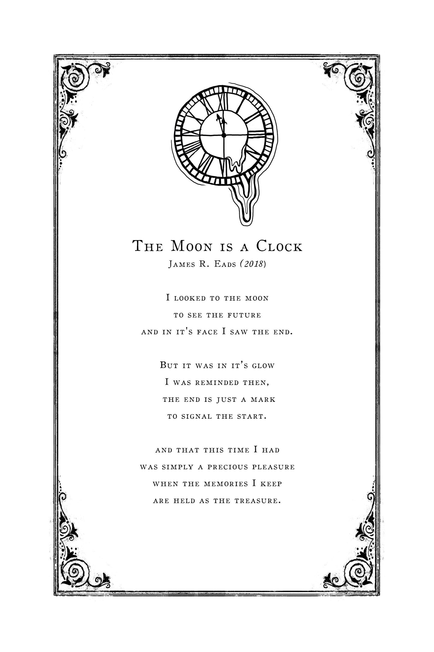 The Moon is a Clock (Rainbow Foil Edition of 30) Print James R. Eads